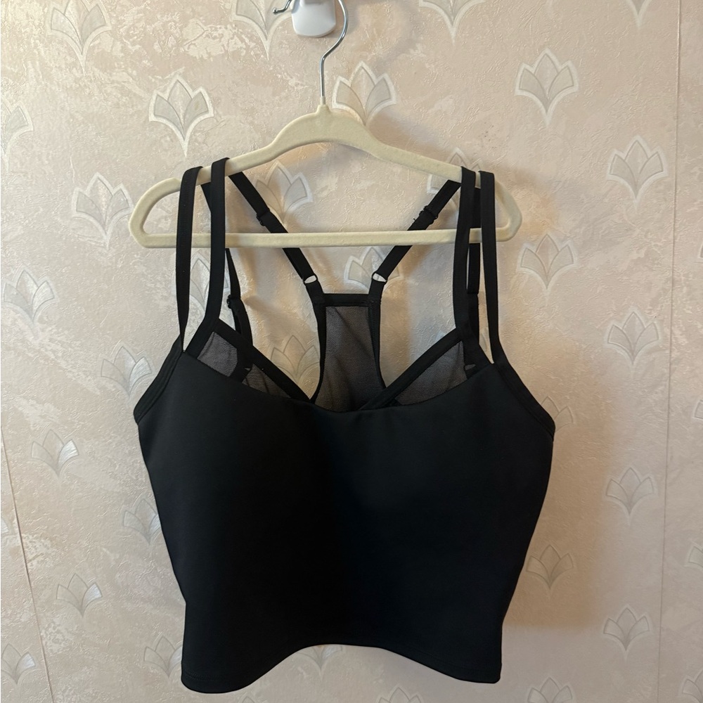 ALO Yoga Black Mesh Strappy Bra